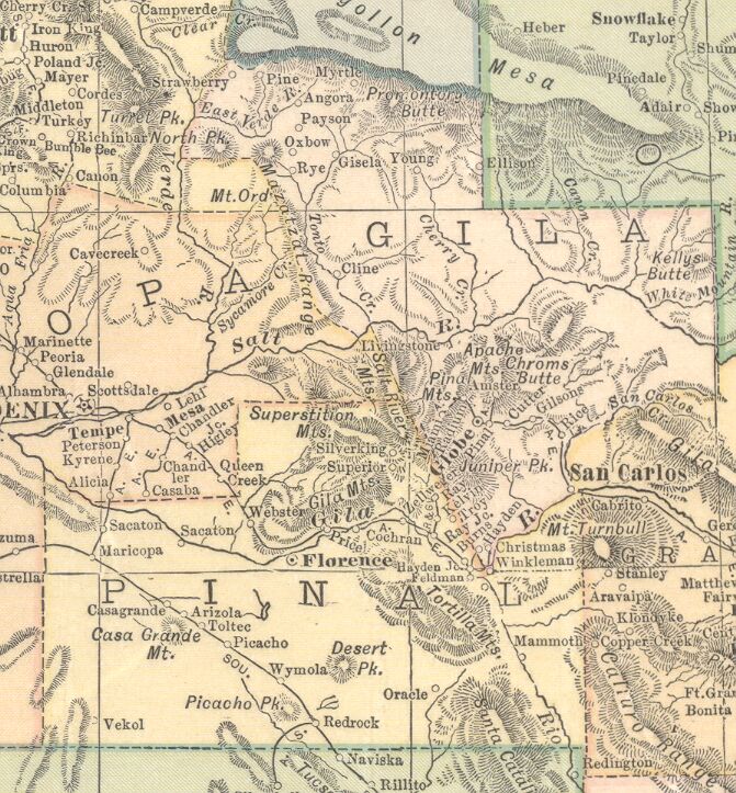 1914 Pinal County Map